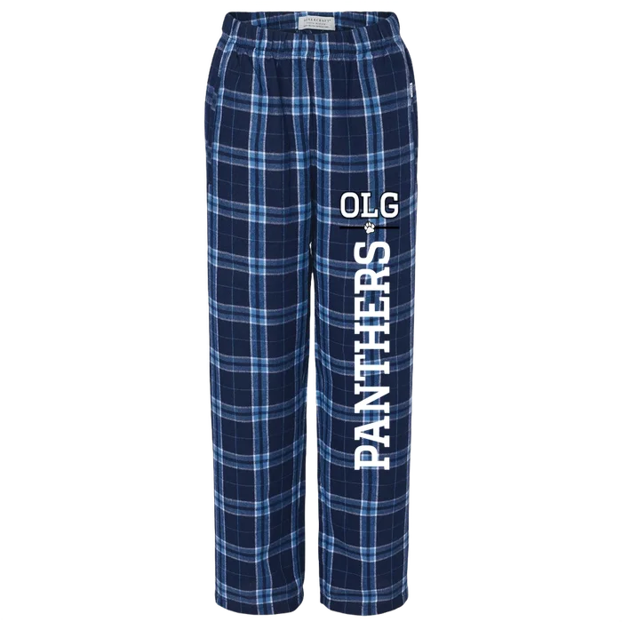 OLG Flannel Pajama Pants - Navy/ Columbia Plaid - front