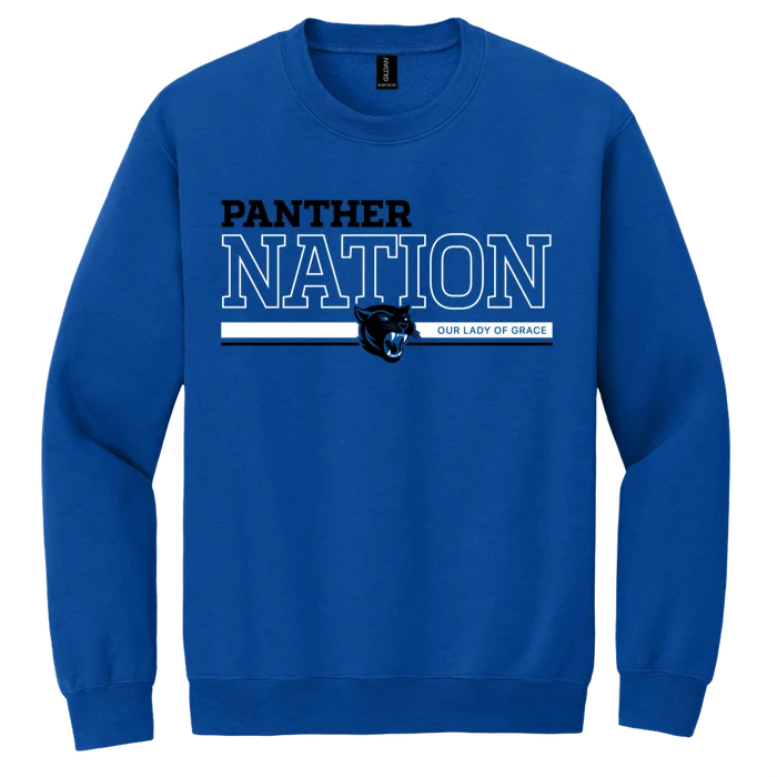 Adult Panther Nation Sweatshirt - Royal - front