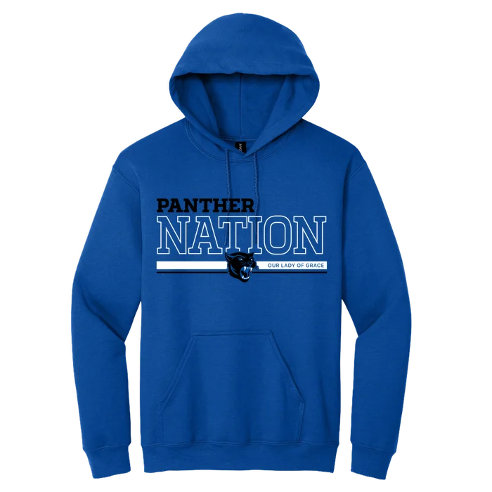Adult Panther Nation Hoodie - Royal - front