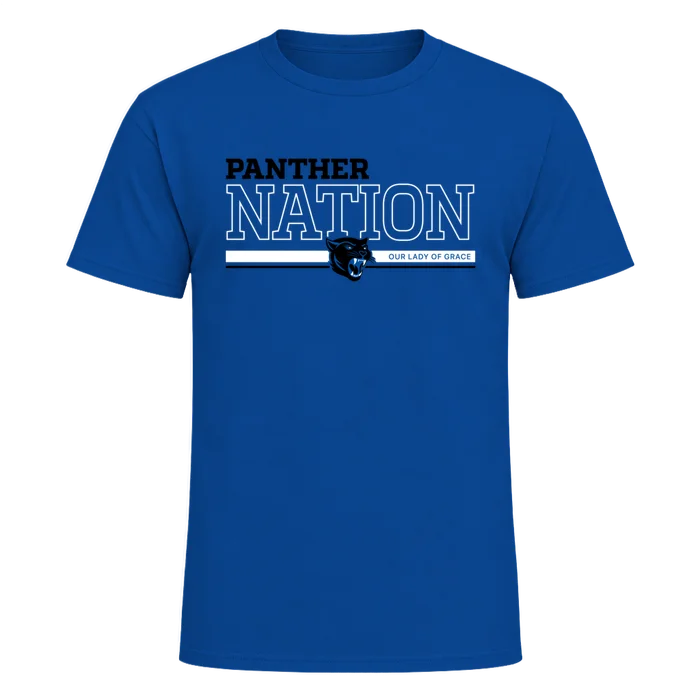 Adult Panther Nation Tee - Royal - front