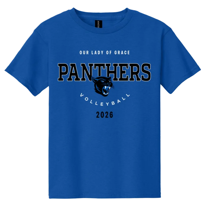 Youth Volleyball Tee - Royal - front